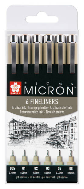 PIGMA MIC.SET 6 BLACK - Fineliners - 018140090 - 1