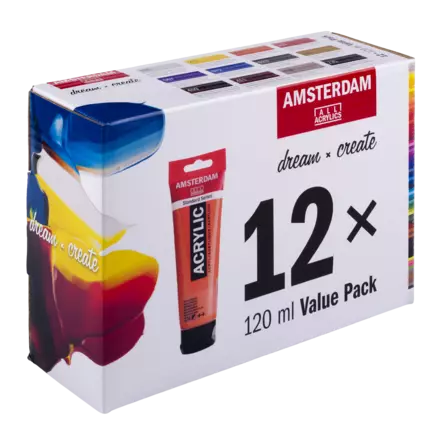 AMSTERDAM 12x120ml VALUE PACK - Akryylivärimaalaus - 003154000 - 1
