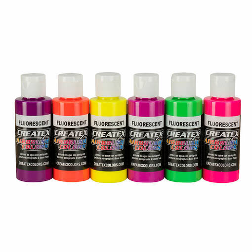 CREATEX FLUOR. SET 6x60ml - Airbrush maalit - 020060400 - 1
