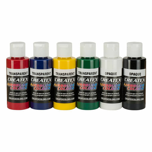 CREATEX TRANSP.SET 6x60ml - Airbrush färger - 020060100 - 1