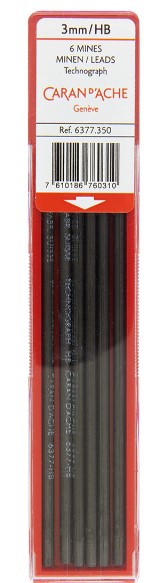 Caran d'Ache 3mm lösa blyertsstift 6 st - Pennor, tuschpennor, kritor, kol - 320003350 - 1