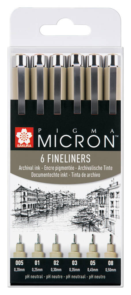 PIGMA MIC.SET 6 BLACK - Fineliners - 018140090 - 1