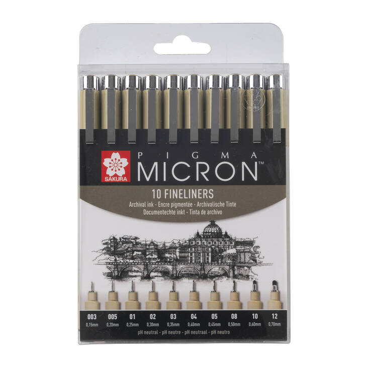 PIGMA MICRON 10 SET BLACK - Fineliners - 018140110 - 1