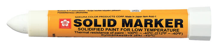 SAKURA SOLID MARKER WHITE low - Sakura Industrial -ammattilaiskäyttöön. - 031403050 - 1