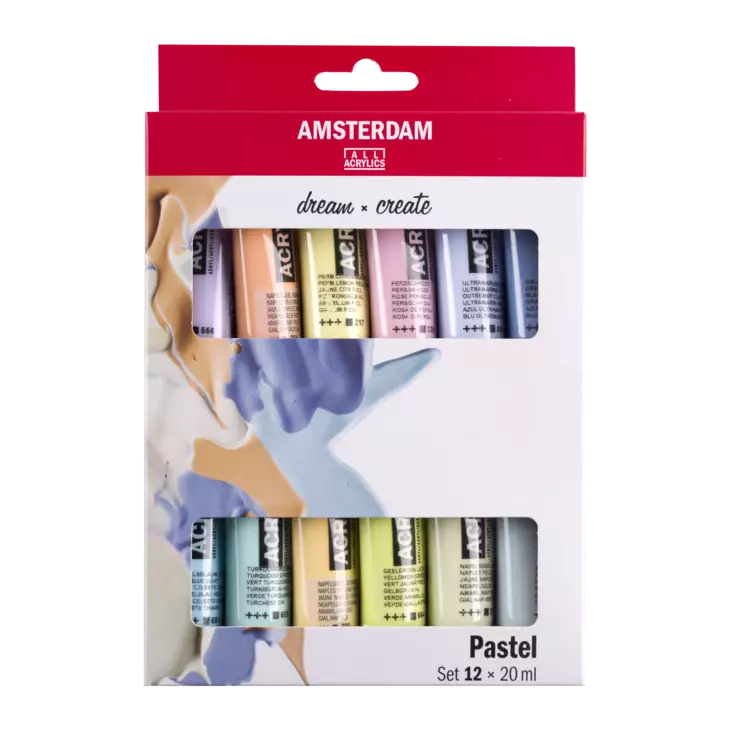 AAC SET 12x20ml PASTELS NYA KOMMER - Akrylfärg - 003154090 - 1