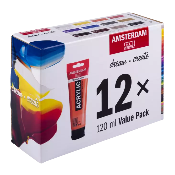 AMSTERDAM 12x120ml VALUE PACK - Akryylivärimaalaus - 003154000 - 1