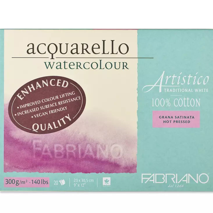 Fabriano Artistico akvarellblock Traditional white, hot pressed - naturvit, slät - Papper och block - 006554530 - 2