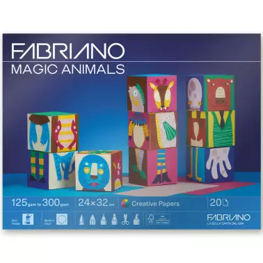 MAGIC ANIMALS COLLECTION 20 ark - Färgat papper och pastellpapper - 006722740 - 1
