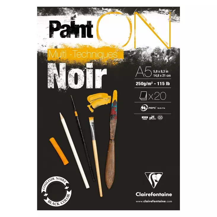 PaintON PAD A5 BLACK, 250G SVART - Måleripapper - 015001030 - 1