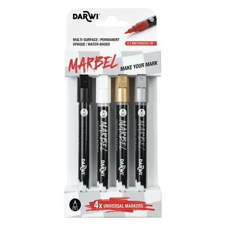 MARBEL SET 4 MARKERS 0,7mm BASIC - Akryylitussit - 028900101 - 1