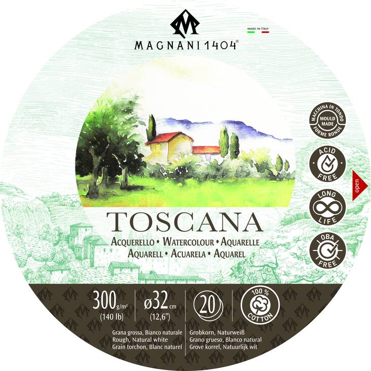 TOSCANA R PYÖREÄ 32cm TW, LEHTIÖ - Akvarellilehtiöt - 006600521 - 1