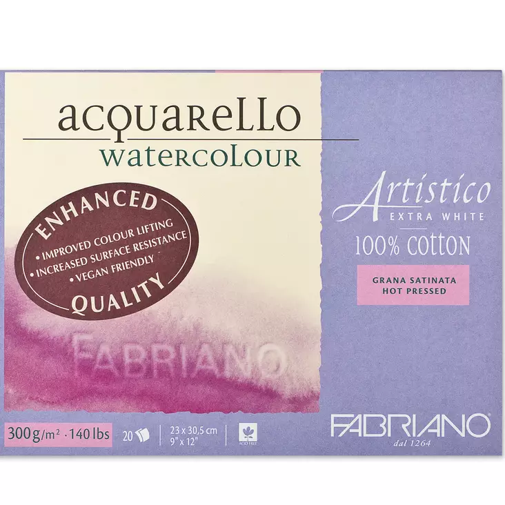Fabriano Artistico akvarellblock Extra white, hot pressed - mycket vit, slät - Papper och block - 006554531 - 2
