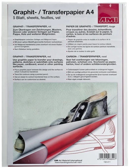 GRAFIITTIPAPAPERI A4 PUNAINEN 5/PAK - Paperit ja lehtiöt - 008882311 - 1