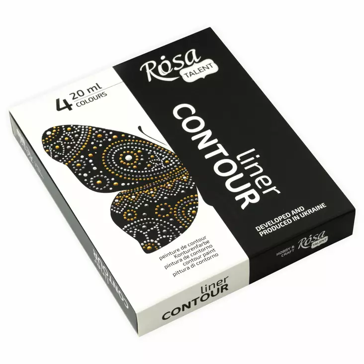 ROSA ÄÄRIVIIVAVÄRISETTI 4*20ml ERIKOIS - Askartelumaalit - 008130601 - 1