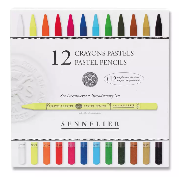 SET 12 PASTEL PENCIL +12 EMPTY - Kuivapastellit, soft - 004133991 - 1