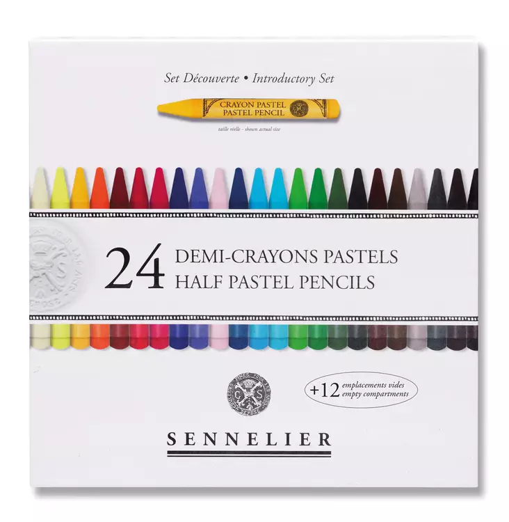 SET 24 HALF PASTEL PENCIL +12 EMPTY - Kuivapastellit, soft - 004133981 - 1