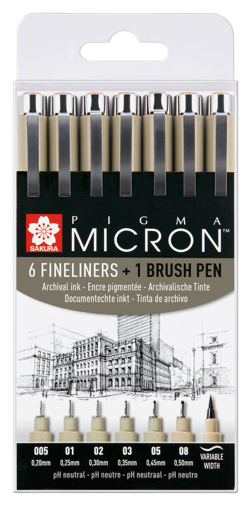 PIGMA MIC.SET.6+1 BLACK - Fineliners - 018140092 - 1