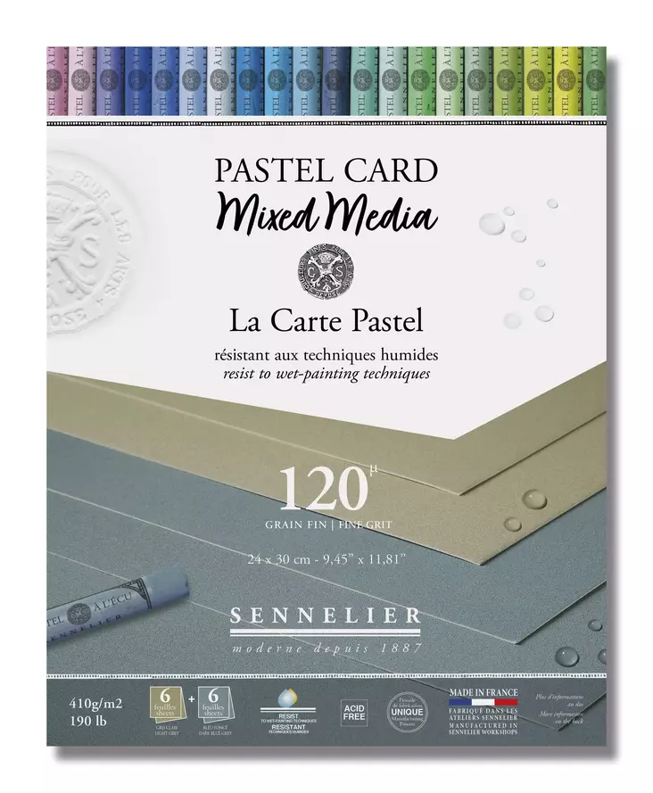 PASTELKARTONG MIX MED GRÅ 24x30 BLOCK - Färgat papper och pastellpapper - 006883112 - 1