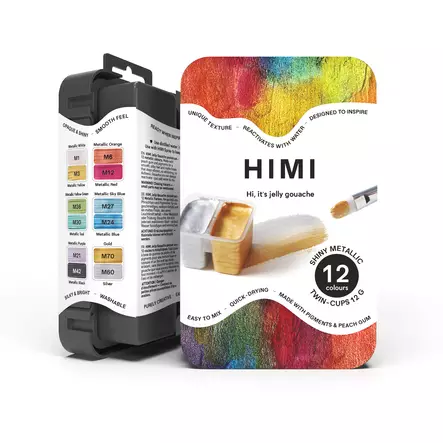 HIMI GUASSI SET 12 SHINY METALLIC TWIN - Gouache och färdiga färger - 360000023 - 1