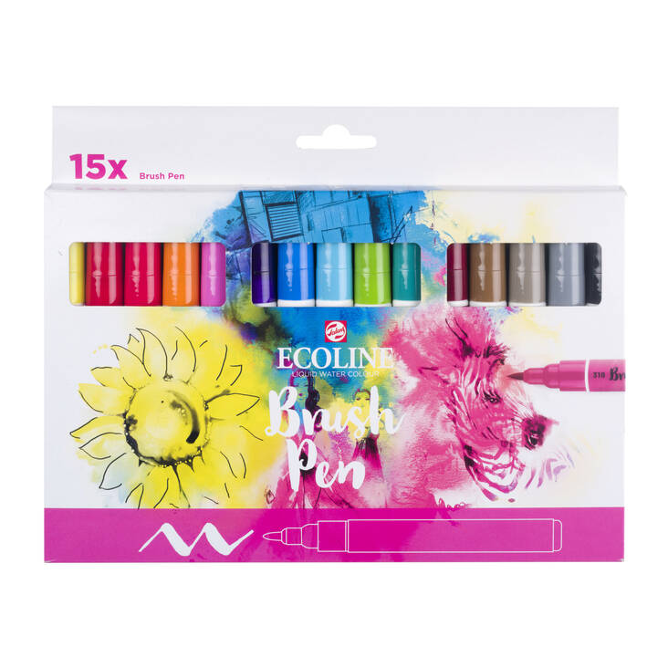 ECOLINE BRUSHPEN SET 15 - Sivellinkynät - 020005003 - 1