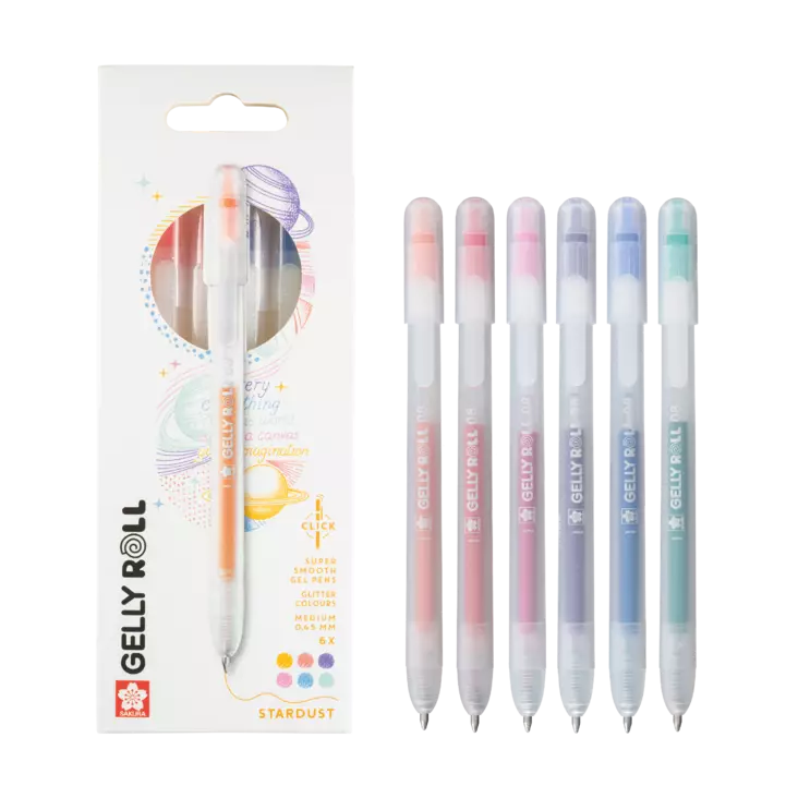 GELLY ROLL KLICK-PEN GLITTER 6 SET - Geelikynät - 031037463 - 1