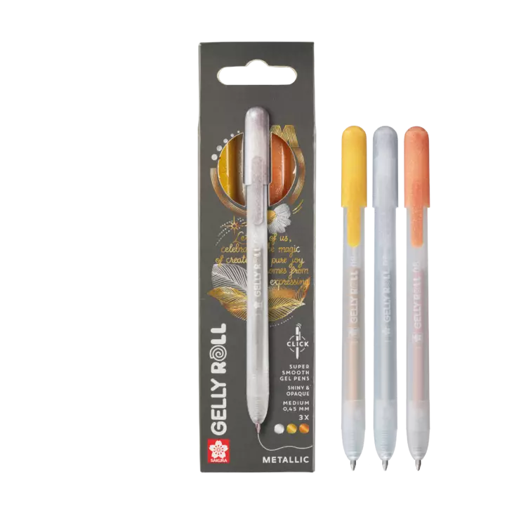 GELLY ROLL KLICK-PEN METAL 3 SET - Geelikynät - 031037433 - 1