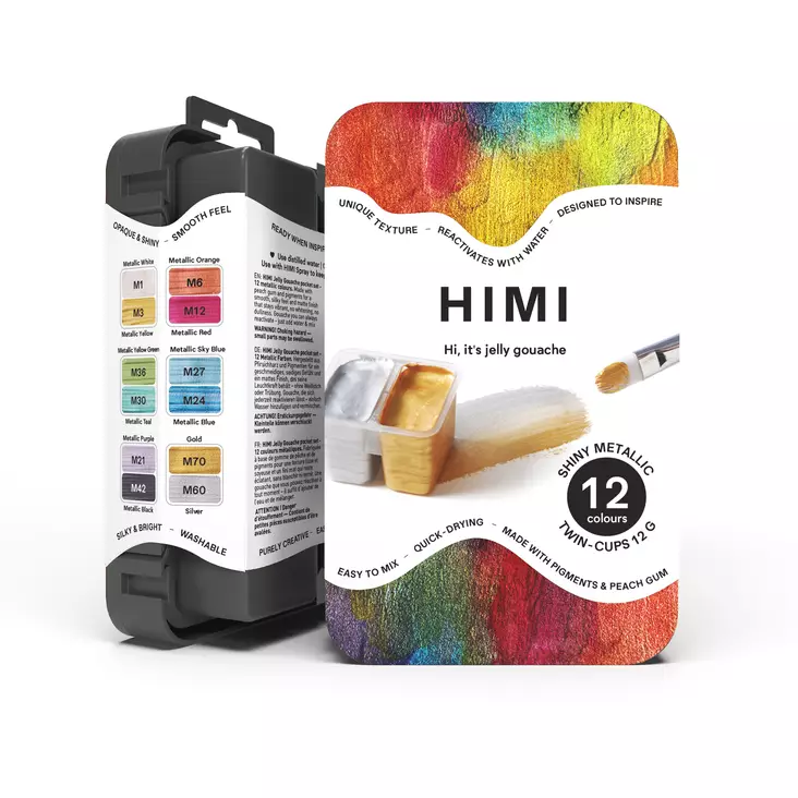 HIMI GUASSI SET 12 SHINY METALLIC TWIN - Gouache och färdiga färger - 360000023 - 1