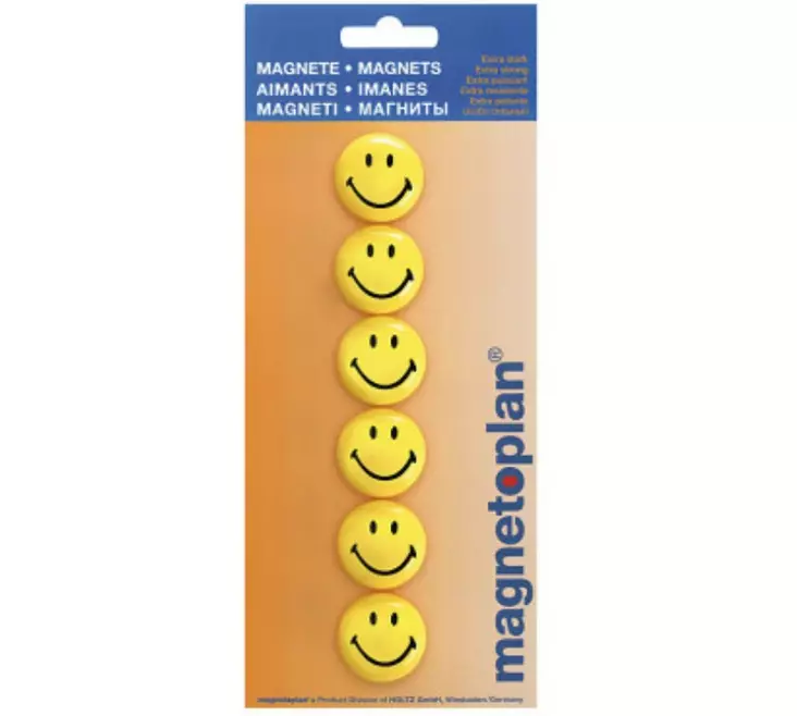 MAGNEETTI SMILEY 30 MM, 6 KPL - Tarvikkeita toimistoon - 027080003 - 1