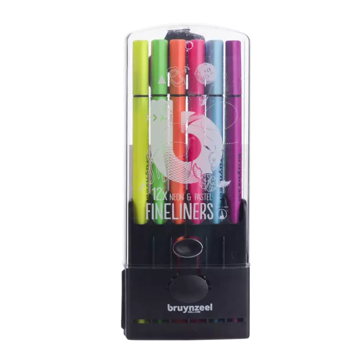 BRUYNZEEL FINELINERS 12 PASTEL+NEON - Pennor, tuschpennor, kritor, kol - 031800014 - 1