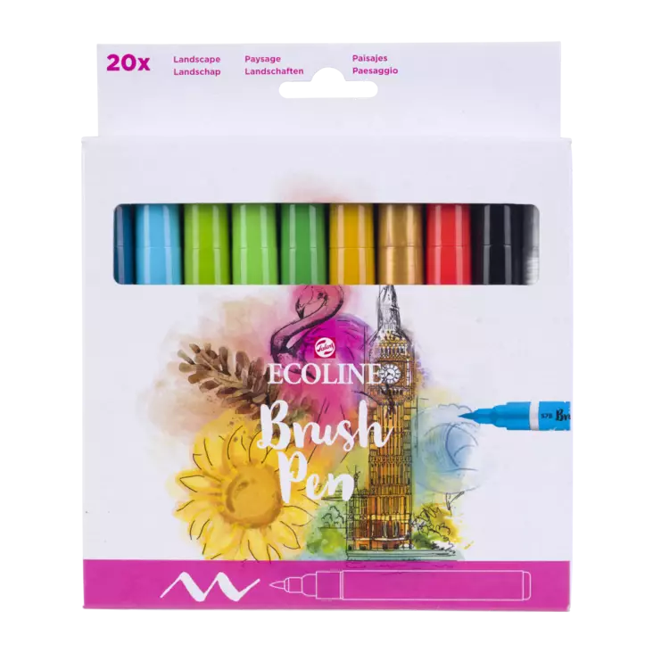 ECOLINE BRUSHPEN SET 20 LANDSCAPE - Sivellinkynät - 020005004 - 1