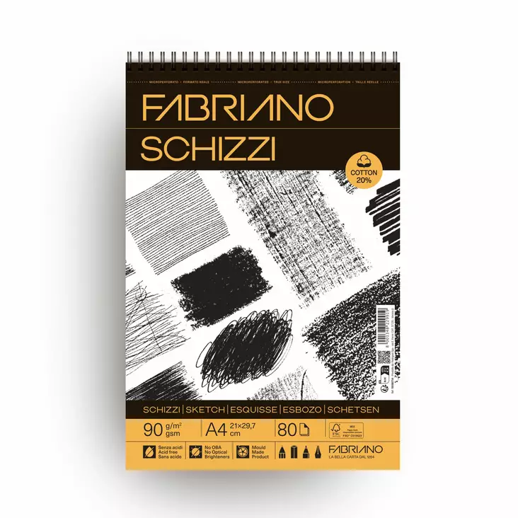 FABR.SCHIZZI A4,SPIRAL,20% COTTON - Luonnospaperi - 006710814 - 2
