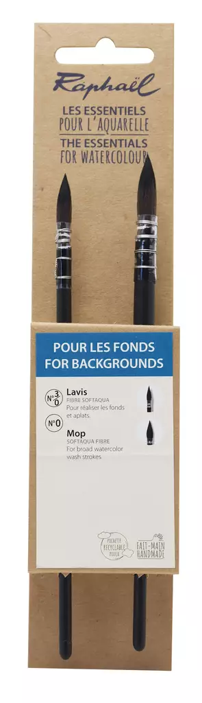 SET FÖR BAKGRUNDER, 2 RUNDAR PENSLAR - Akvarellisiveltim - 005902004 - 1