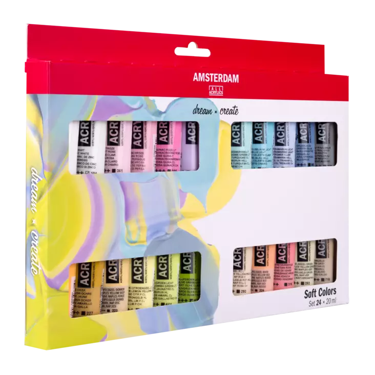 AAC SET 24x20ml SOFT COLORS - Värit ja maalausaineet Huom! pakkasarat - 003154025 - 1