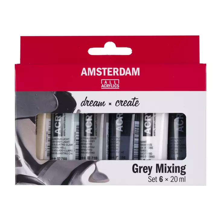 AAC SET 6x20ml GRÅ BLANDNING - Färger och målningsmaterial - 003154015 - 1