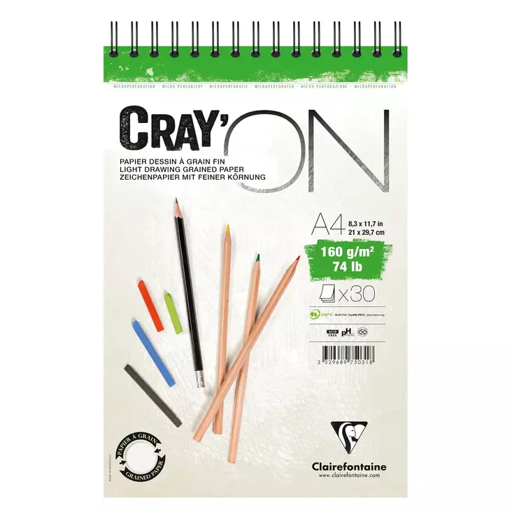 CRAY'ON A4 KIERRELEHTIÖ 160g - Piirustuspaperilehtiöt - 006570785 - 1