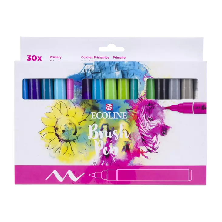 ECOLINE BRUSHPEN 30 PRIMARY - Sivellinkynät - 020005005 - 1