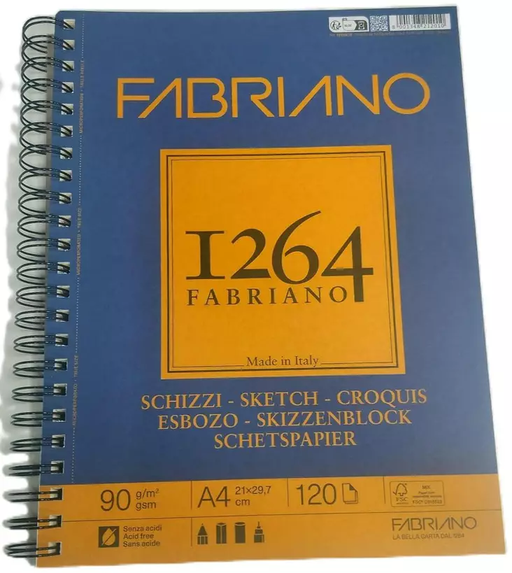 FABR.1264 SKISS A4 SPIRAL VÄNSTER - Skisspapper - 006710825 - 2