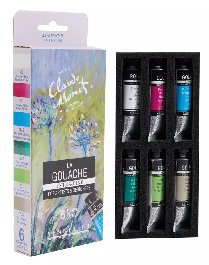 CLAUDE MONET GUASSIVÄRIT 6x10ml - Guassi ja valmisvärit - 003529526 - 1