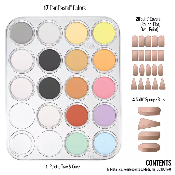 PANPASTEL 17 SETTI METAL, PEARL, MED - Pan-pastel - 004210117 - 1