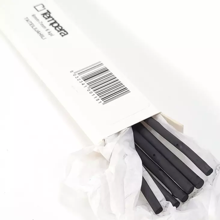 TEMPERA HIILIRAS. 6kpl 6-7mm - Kynät, tussikynät, liidut, hiilet - 004404307 - 1