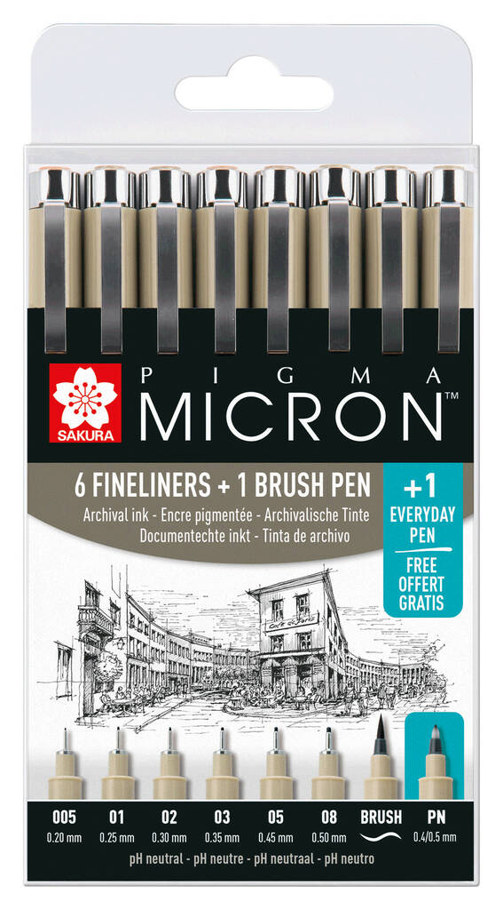 PIGMA BLACK 7 MIC.+ 1 PN - Fineliners - 018140098 - 1