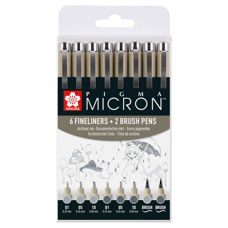 PIGMA MIC.GREY SET 8 - Fineliners - 018140118 - 1