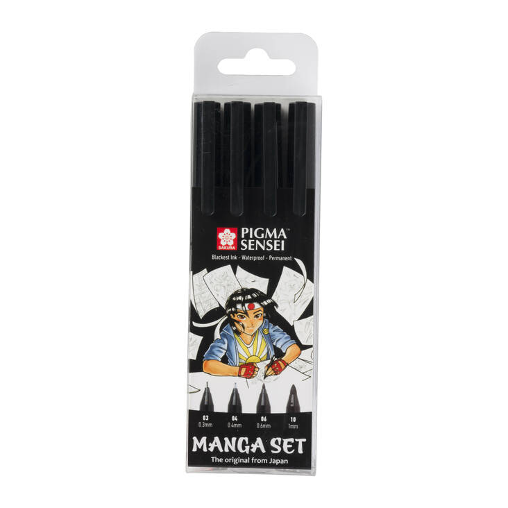 PIGMA SENSEI MANGA SET 4 BLACK - Fineliners - 018140088 - 1
