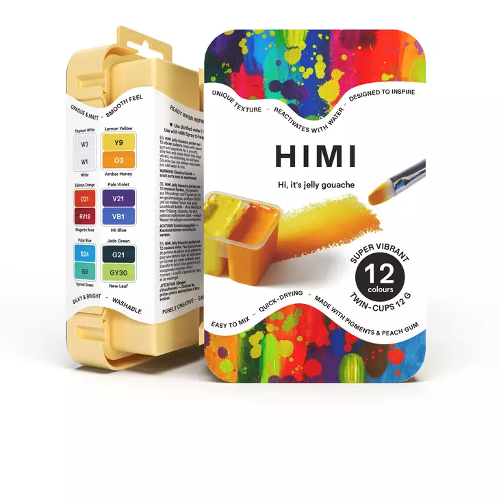 HIMI GUASSI SET 12 SUPER VIBRANT TWIN - Gouache och färdiga färger - 360000029 - 1