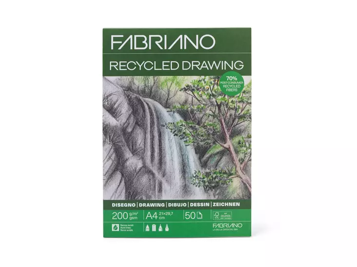 RECYCLED DRAWING BLOCK A4, 200g, 50 ARK - Ritpapperblock - 006589759 - 1